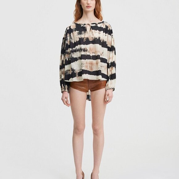 NWT Mes Demoiselles Anthropologie Talpa Blouse Tye-Dye Casual Sophisticated SZ1 - Picture 1 of 12